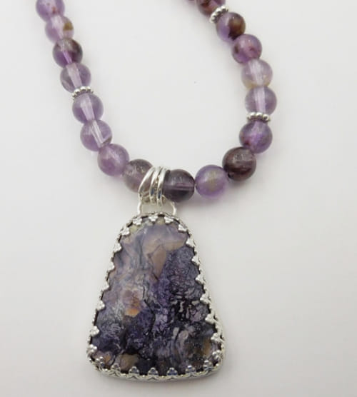 Click to view detail for DKC-1127 Pendant Amethyst and Tiffany Stone $225